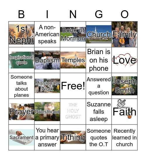 October 2018 General Conference BINGO Card