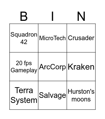 CitizenCon 2948 Bingo Card