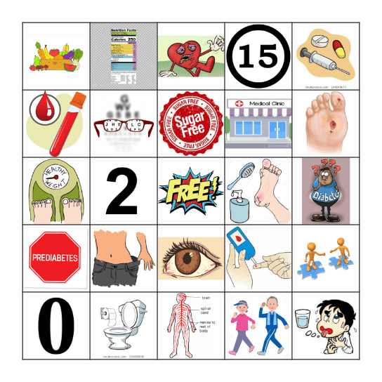 DIABETES BINGO Card