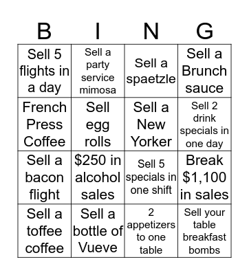 Server Bingo Card