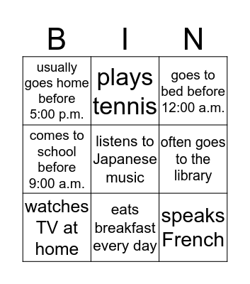 Find Some Who ... Bingo Card