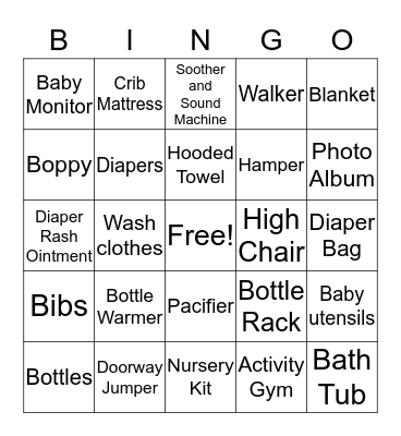 Mercedes & Luis' Baby Shower Bingo Card