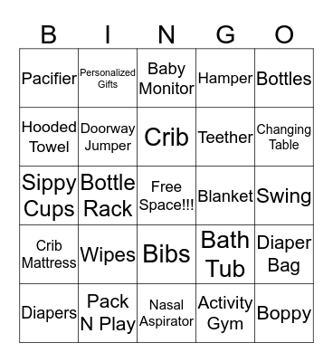 Mercedes & Luis' Baby Shower  Bingo Card