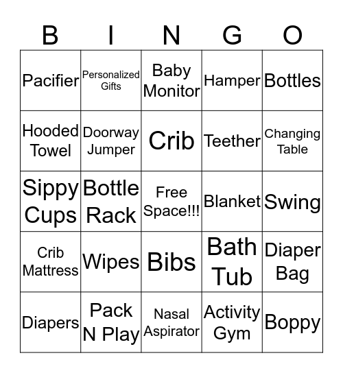 Mercedes & Luis' Baby Shower  Bingo Card