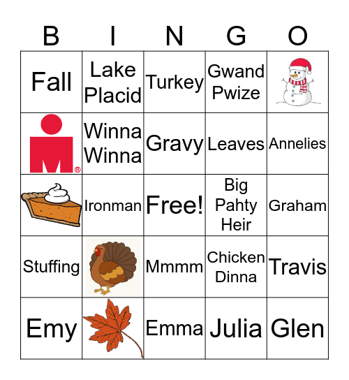 Thanksgiving Bingo Card