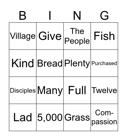 Five Thousand Fed Bingo Card