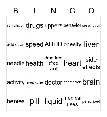 prescription stimulation  Bingo Card