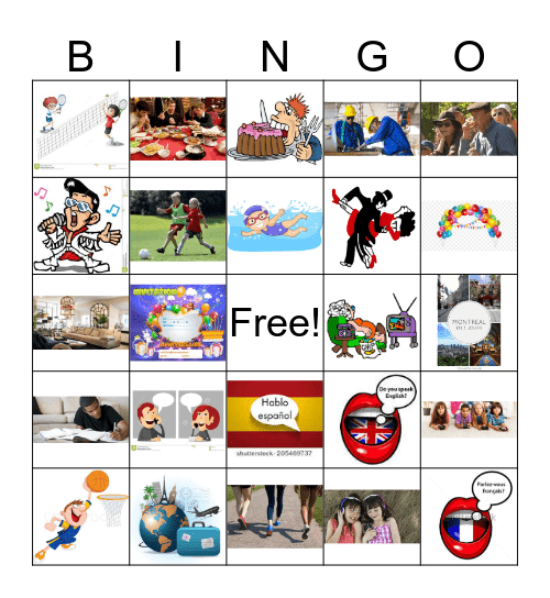 Les activités (Verbes en -er) Bingo Card