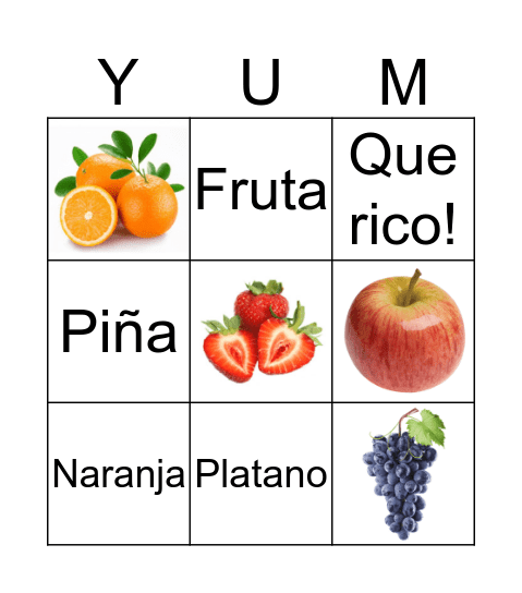 Fruta! Bingo Card