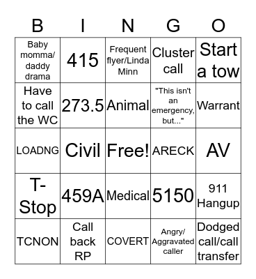 Dispatch BINGO! Bingo Card