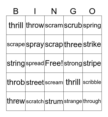 3rd Grade Bingo Card