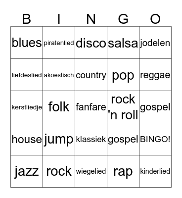 Muziekbingo - juf_hilde Bingo Card