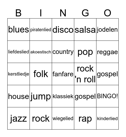 Muziekbingo - juf_hilde Bingo Card