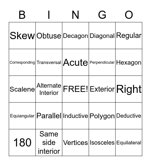 Chapter 3 Review Bingo Card