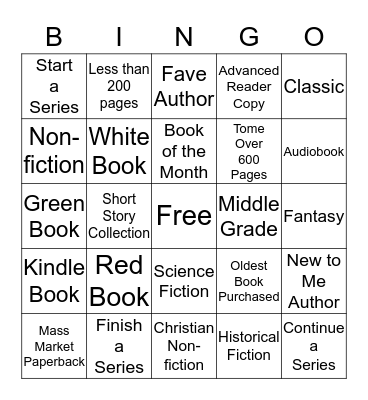 December Owned Books  Bingo Card