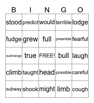 Level 6 - 9 - 11 - 12 Bingo Card