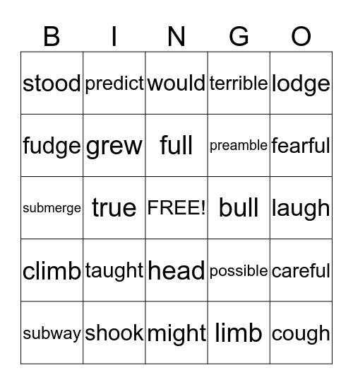 Level 6 - 9 - 11 - 12 Bingo Card