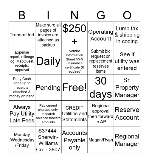 FAIRWAY DAYS 2018 Bingo Card