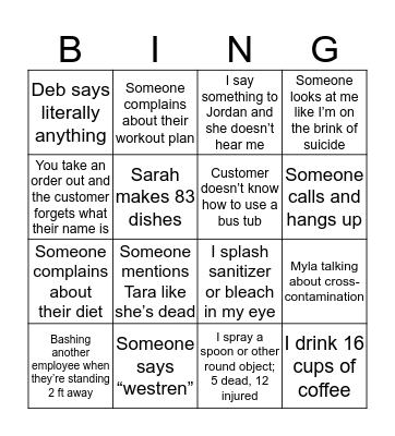 Rise & Shine Bingo Card