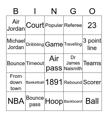BasketBall Bingo Card