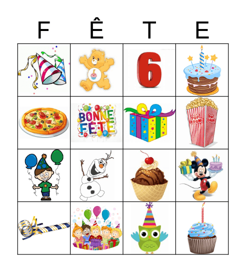 Bonne fête Olivier ! Bingo Card