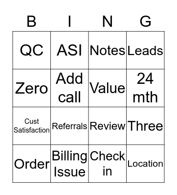 CSRs ROCK!! Bingo Card