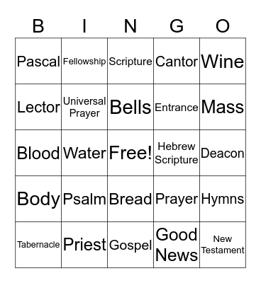 Mass Bingo Card