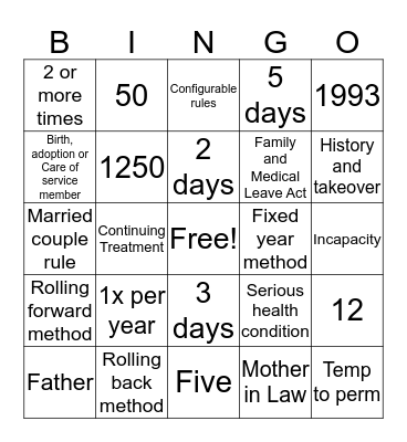 Elgibility/Regulations  Bingo Card