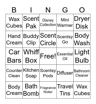 Scentsy Bingo  Bingo Card