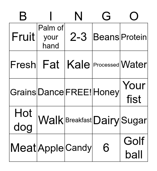 LIVING HEALTHY!! Bingo Card