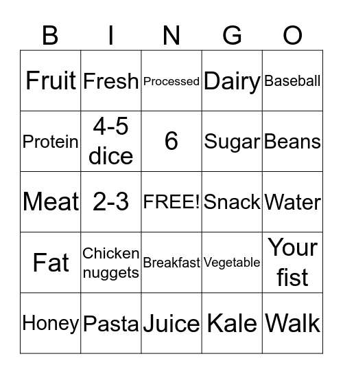 LIVING HEALTHY!! Bingo Card