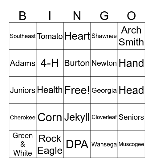 4-H Week Bingo Card