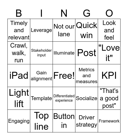 Med Ed Bingo Card