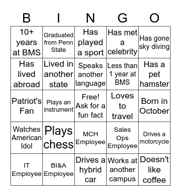 Bingo Card