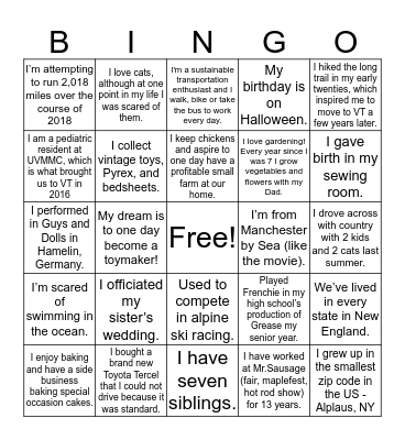 Robin's Nest Bingo Card