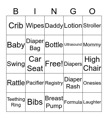 Baby Boy Sprinkle Bingo Card