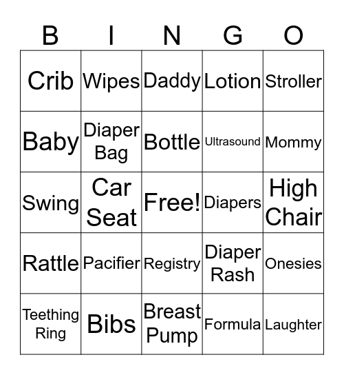Baby Boy Sprinkle Bingo Card