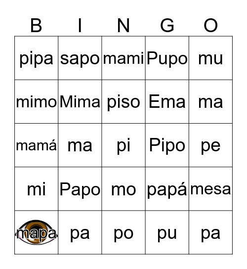 La M y la P  Bingo Card