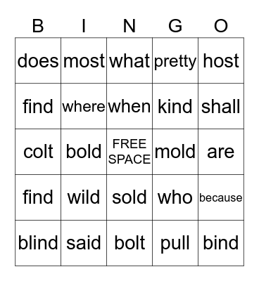 Fundations Bingo - Unit 3 Bingo Card