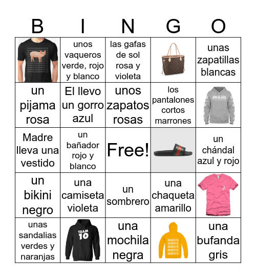 spanish bingo Card