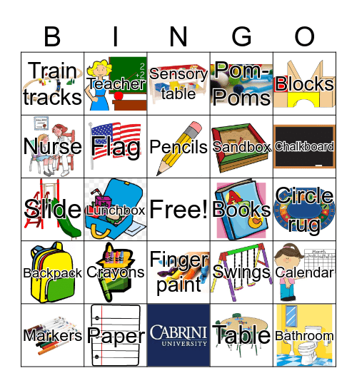 What is in our School Map? Bingo Card