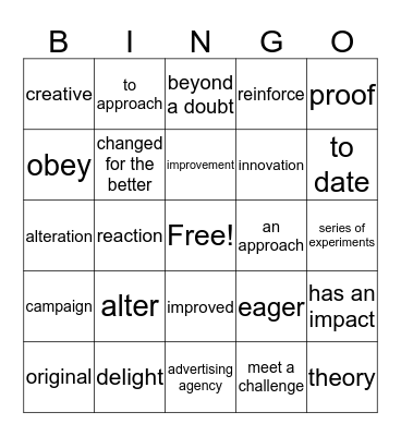 Fun theory  Bingo Card