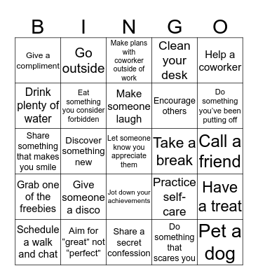 World Mental Health Day Bingo Card