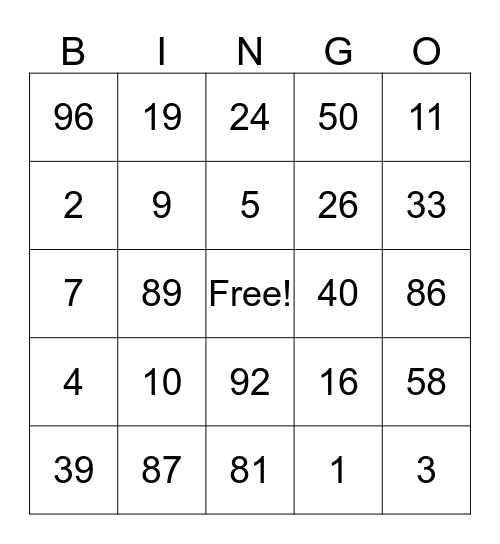 Loven’s 50th birthday Bingo Card