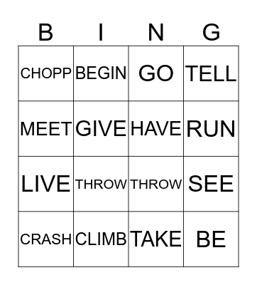 :) SIMPLE PAST REVISION :) Bingo Card
