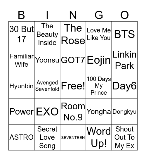 TWENTYVIBEST Bingo Card