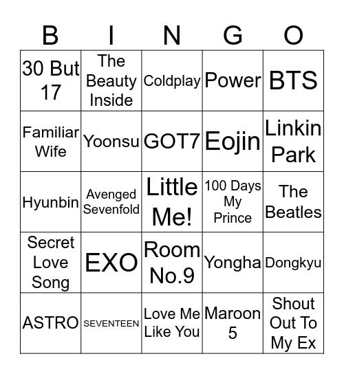 TWENTYVIBEST Bingo Card