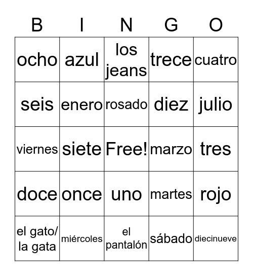 Review 1-3 Bingo Card