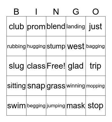 Review Spelling Bingo Card