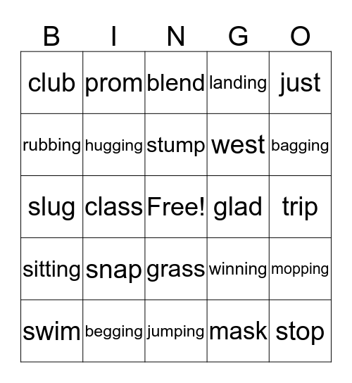 Review Spelling Bingo Card